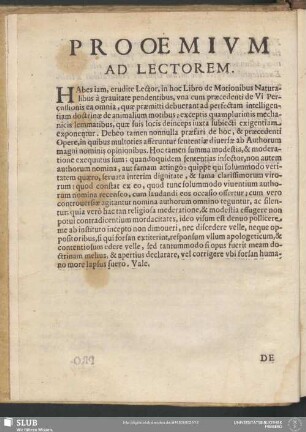 Prooemium Ad Lectorem
