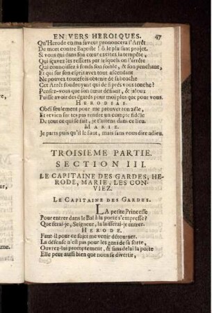 Section III. Le Capitaine Des Gardes, Herode, Marie, Les Conviez