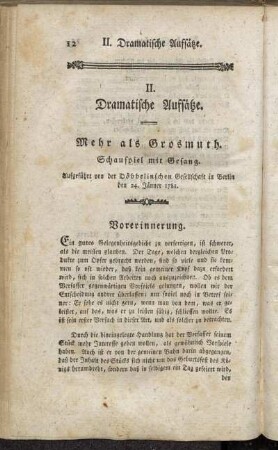 II. Dramatische Aufsätze.