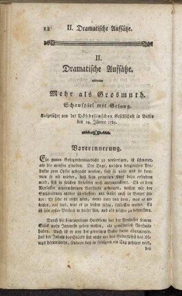II. Dramatische Aufsätze.