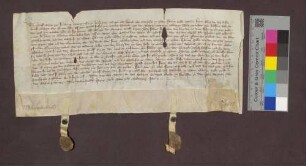 Graf Egeno von Freiburg und Abt Bertold von St. Marienzelle vergleichen sich über die Vogtei zu Tiengen.