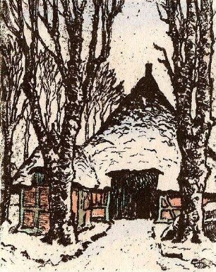 Bauernkate im Winter
