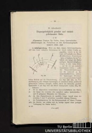 II. Abschnitt. Biegungsfestigkeit gerader und einfach gekrümmter Stäbe