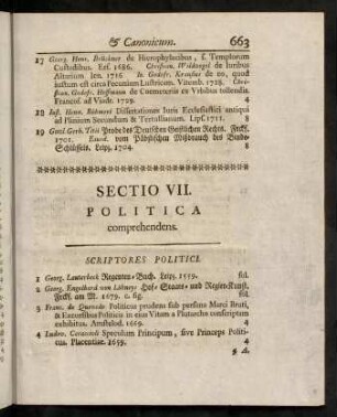 663-672, Sectio VII. Politica comprehendens