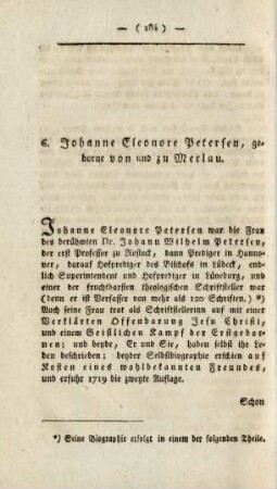6. Johanne Eleonore Petersen, geborne von und zu Merlau