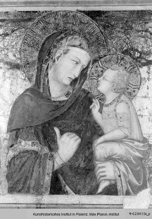 Maria mit Kind und Heiligen - Altarbild: Maria mit Kind, den hl. Franziskus u. Johannes Ev.