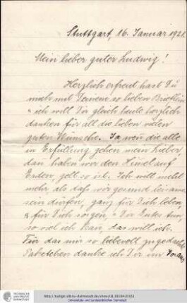 Brief vom 16.01.1921