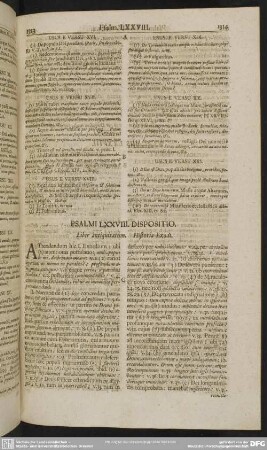 Psalmi LXXVIII. Dispositio. Liber anitiquitatum. Historia Exodi