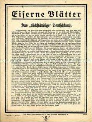 Flugschrift "Eiserne Blätter: Das  Deutschland" (Nr.83)