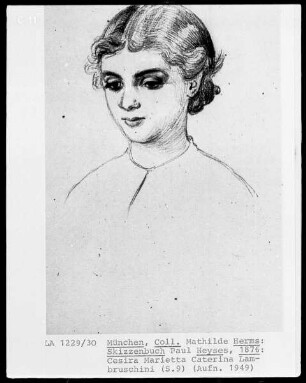 Skizzenbuch — Bildnis der Cesira Marietta Caterina Lambruschini