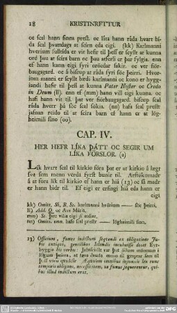 Cap. IV. Her Hefr Lika Patt Oc Segir Um Lika Förslor
