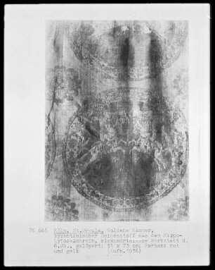 Seidengewebe aus dem Hippolytus-Schrein mit einer Löwenjagd