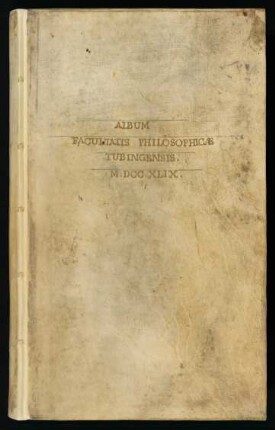 Matricula facultatis artium : Album Facultatis Philosophicae Tubingensis 1749
