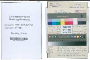 Entnazifizierung Walter Mueller , geb. 06.02.1899 ()