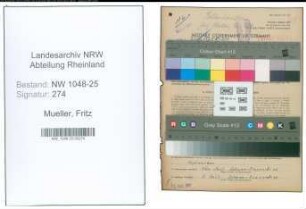Entnazifizierung Fritz Mueller , geb. 24.12.1906 (Haendler)