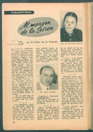 Al margen de la sesión : Parlamentarias