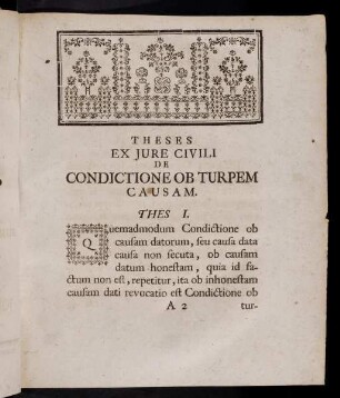 3-16, Theses Ex Jure Civili De Condictione Ob Turpem Causam.