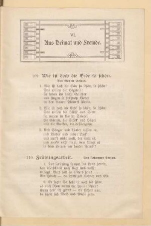VI. Aus Heimat und Fremde
