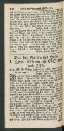 I. Vom Erkenntniß Gottes und Jesu