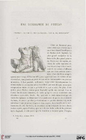 12: Une biographie de Phidias : Phidias, sa vie et ses ouvrages, par M. de Ronchaud