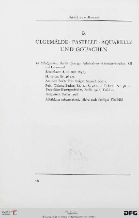 B. Ölgemälde, Pastelle, Aquarelle und Gouachen (Nr. 16-28)