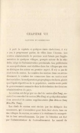 Chapitre VII. Cantons et communes