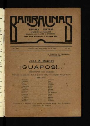 ¡Guapos! : sainete en dos cuadros
