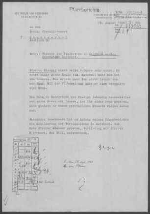 Sulzbach/Kocher mit Kohlwald und Gerabronn (Bühlerzell): Visitationsbericht mit Pfarrbericht 1964