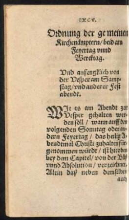 Ordnung der gemeinen Kirchenämptern/ beid am Feyertag unnd Wercktag.