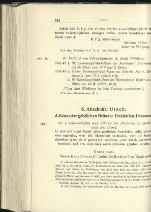 A. Bestand an geistlichen Pfründen, Einkünften, Personen.
