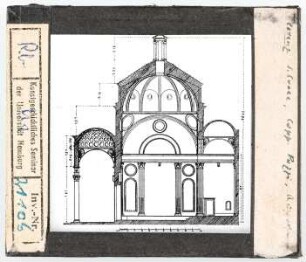 Florenz: Santa Croce, Schnitt der Pazzikapelle