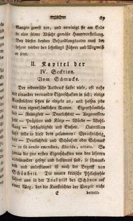 II. Kapitel der IV. Secktion. Vom Schmucke.