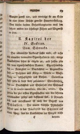 II. Kapitel der IV. Secktion. Vom Schmucke.