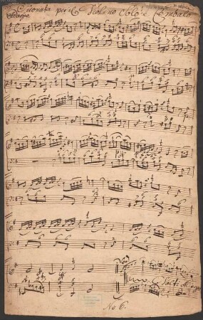 Sonatas, vl, cemb, KnaA deest, G-Dur - BSB Mus.ms. 6850 : [caption title:] Suonata per il Violino Solo e Cembalo. // di Abel // No: 1
