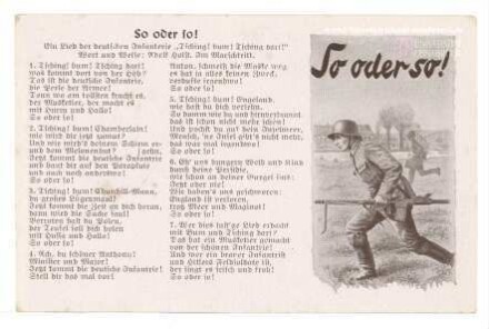 So oder so! Ein Lied der deutschen        Infanterie