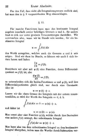 §. 11. Herleitung des bestimmten Integrals aus dem unbestimmten; Benutzung des Doppelintegrals zur Werthermittlung des einfachen Integrals