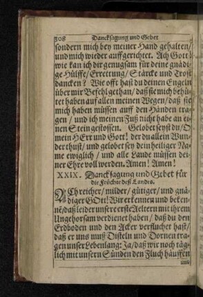 XXIX. Dancksagung und Gebet für die Früchte deß Landes.