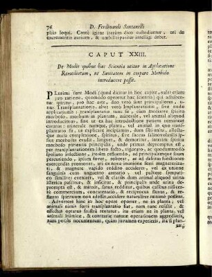 Caput XXIII. De Modis quibus hæc Scientia utitur in Applicatione Remediorum, ut Sanitatem in corpore Morbido introducere possit.