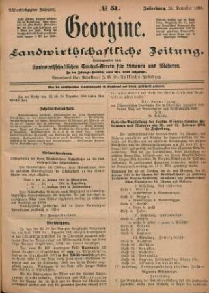 Achtundsechzigster Jahrgang. No. 51. Insterburg, 20. Dezember 1900.