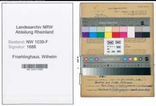 Entnazifizierung Wilhelm Froehlinghaus , geb. 16.10.1906 (Dreher)