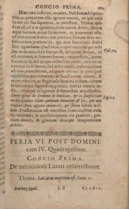Feria VI. Post Dominicam IV. Quadragesimae. Concio Prima [- Concio Qvinta.]
