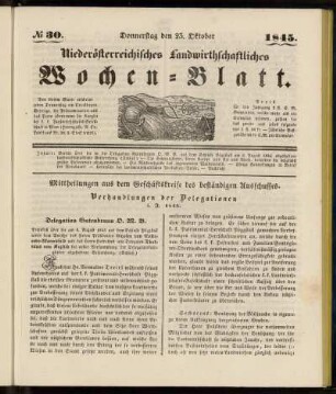 No 30. Donnerstag den 23. Oktober 1845