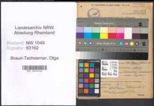 Entnazifizierung Olga Braun-Tschoerner , geb. 15.02.1897 (Saengerin)