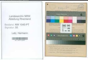 Entnazifizierung Hermann Latz , geb. 05.08.1901 (Telegrafenleitungsaufseher)