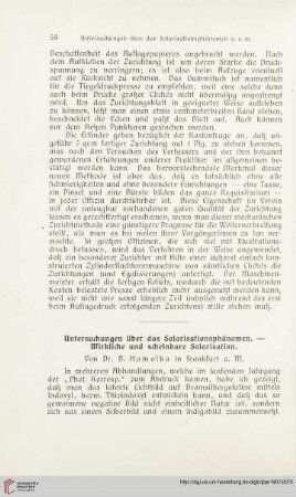 21: Untersuchungen über das Solarisationsphänomen - Wirkliche und scheinbare Solarisation