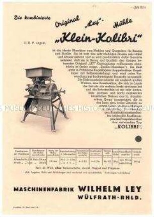 Schrot- und Mahlmühle Modell "Klein-Kolibri"