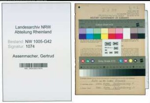 Entnazifizierung Gertrud Assenmacher , geb. 30.10.1912 ()