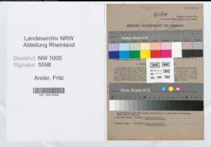 Entnazifizierung Fritz Ander, geb. 11.12.1890 (Kaufmaennischer Angestellter)