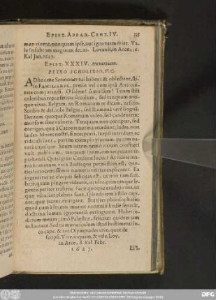 Epist. XXXIV. Antverpiam. Petro Scholirio, V. C.