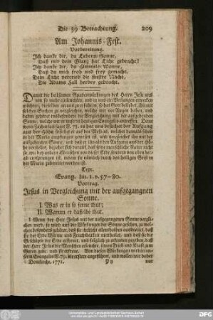 Die 39 Betrachtung. Am Johannis-Fest.